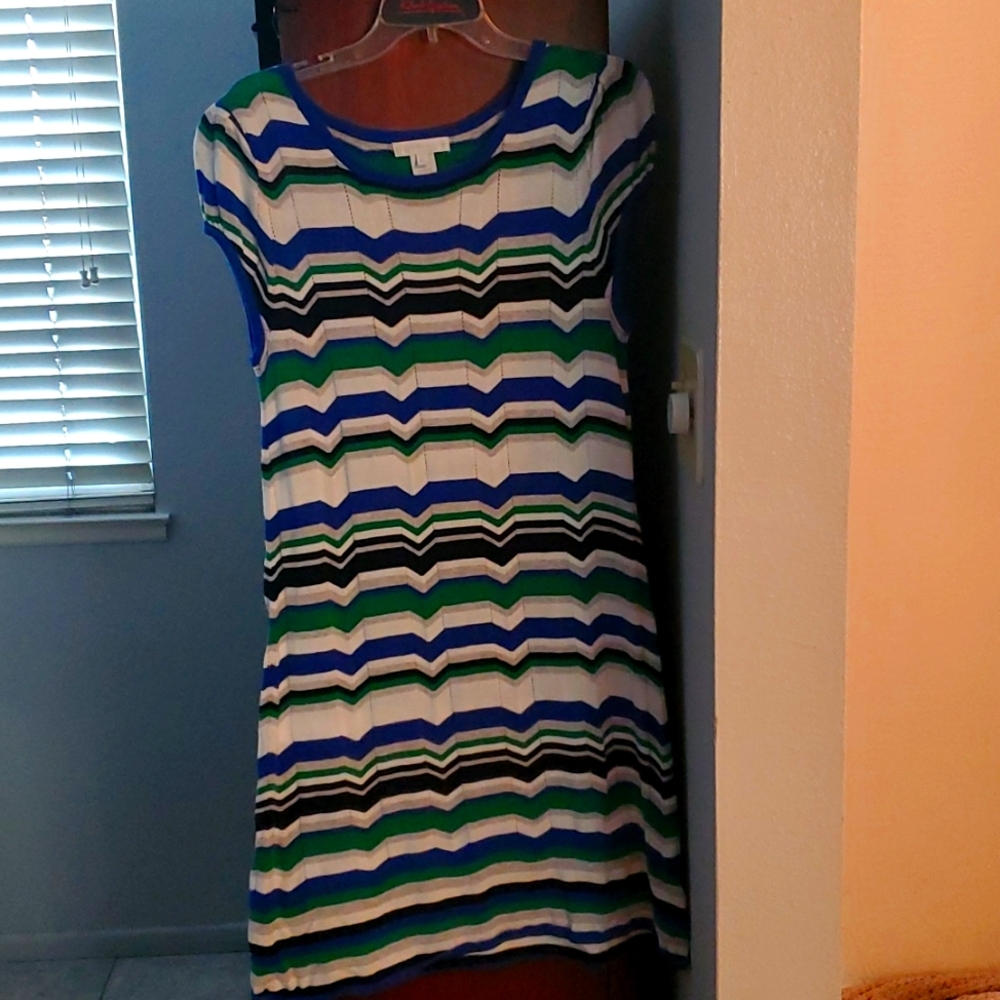Cap sleeve knit day dress
